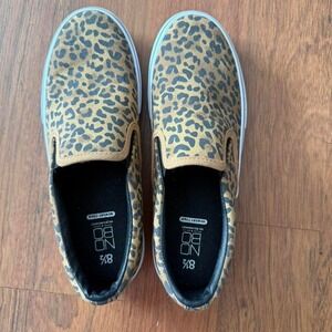 Leopard print slip on shoes
